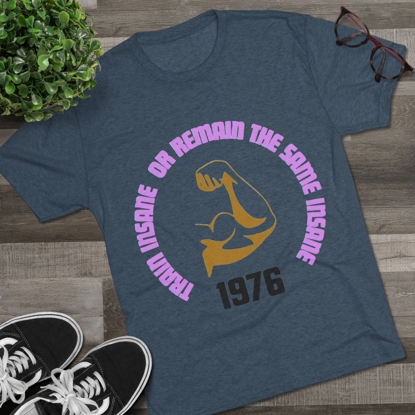 Inspirational Fitness Crew Tee | Train Insane Gym Shirt | Workout & Motivational Gift