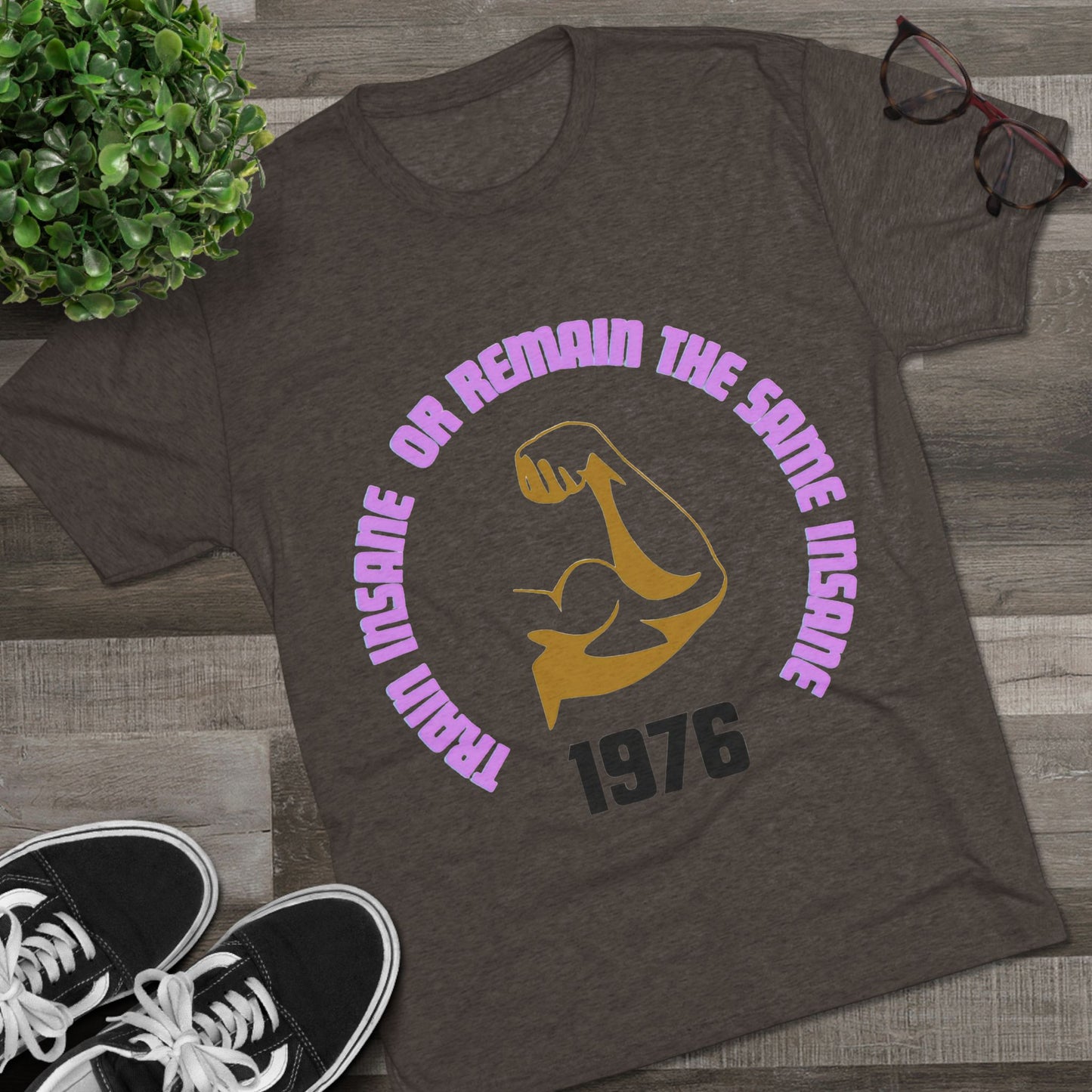Inspirational Fitness Crew Tee | Train Insane Gym Shirt | Workout & Motivational Gift
