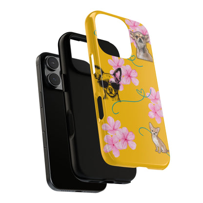 Chihuahua Phone Case with Floral Design – Cute Dog Lover Gift, Protective & Stylish Cover