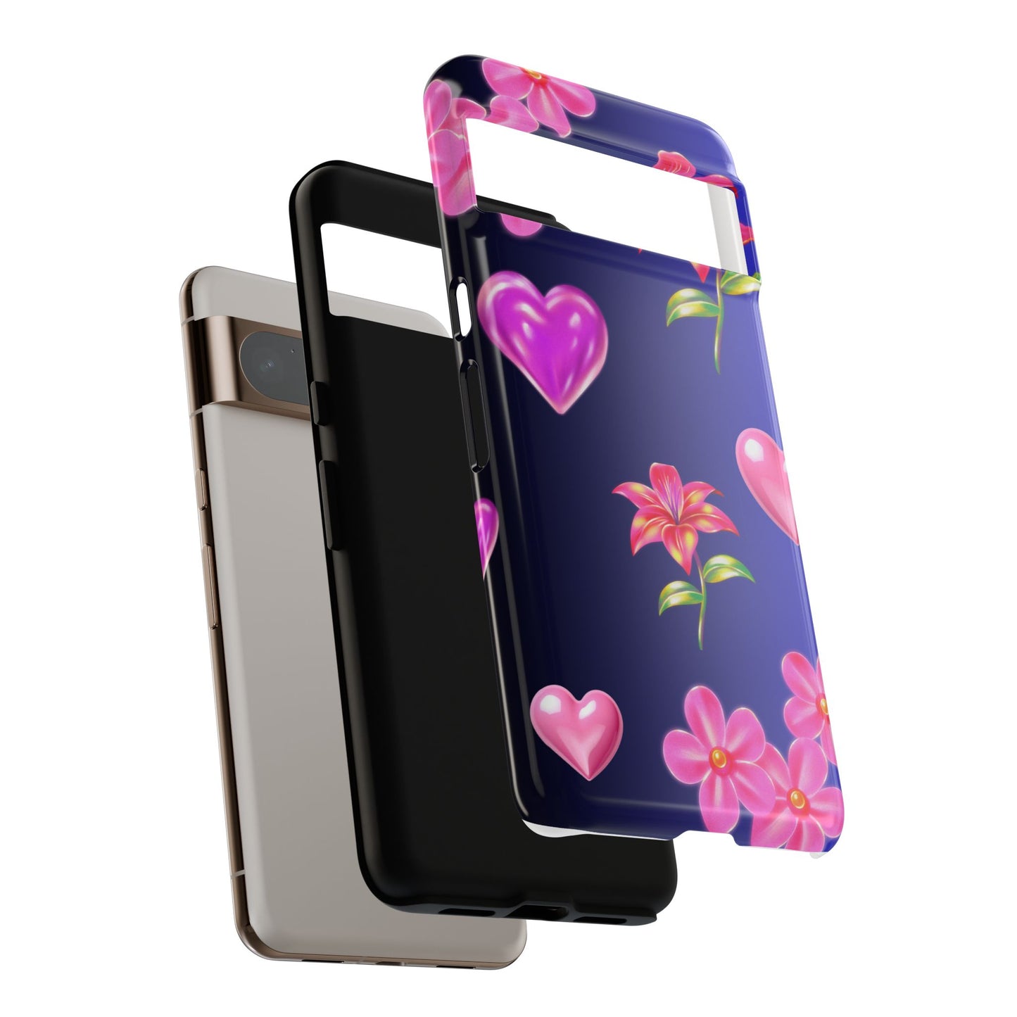 Flower Hearts Phone Case – Cute, Stylish & Protective Gift