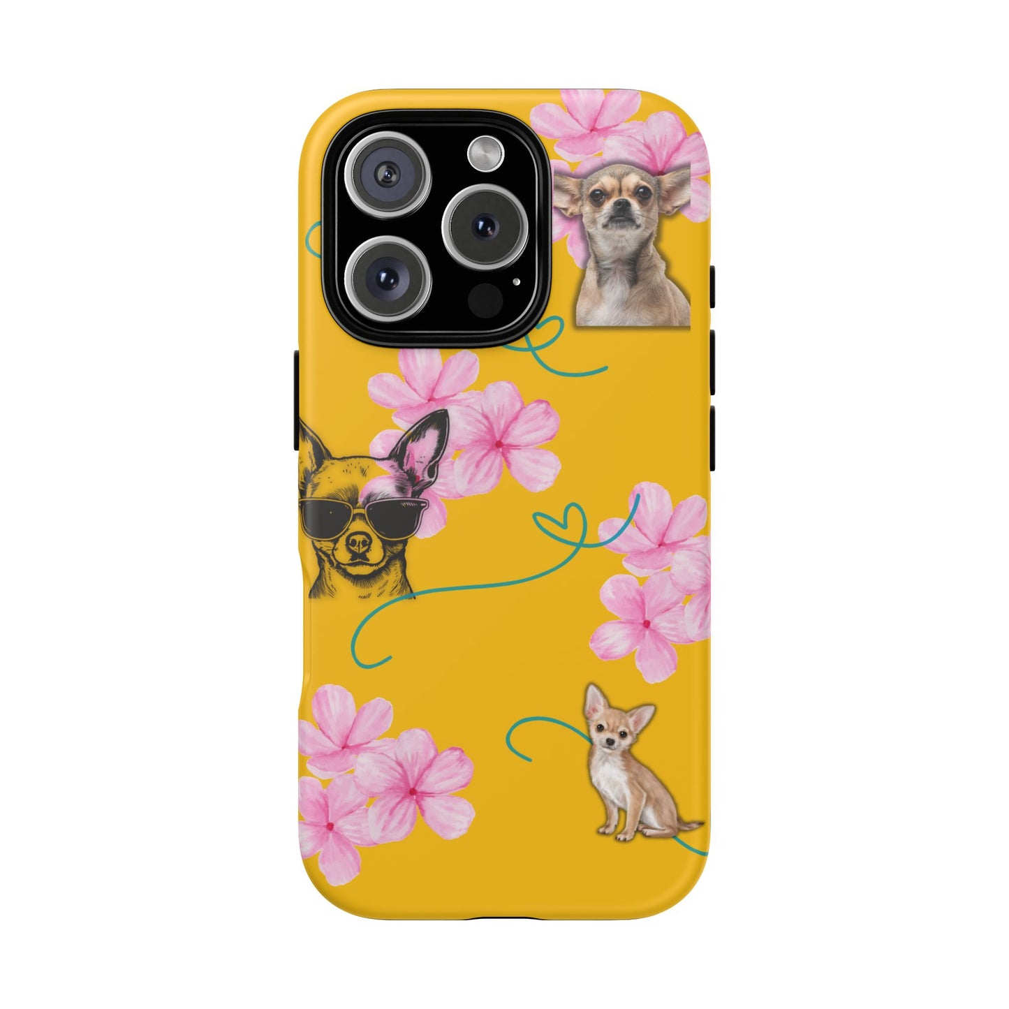 Chihuahua Phone Case with Floral Design – Cute Dog Lover Gift, Protective & Stylish Cover