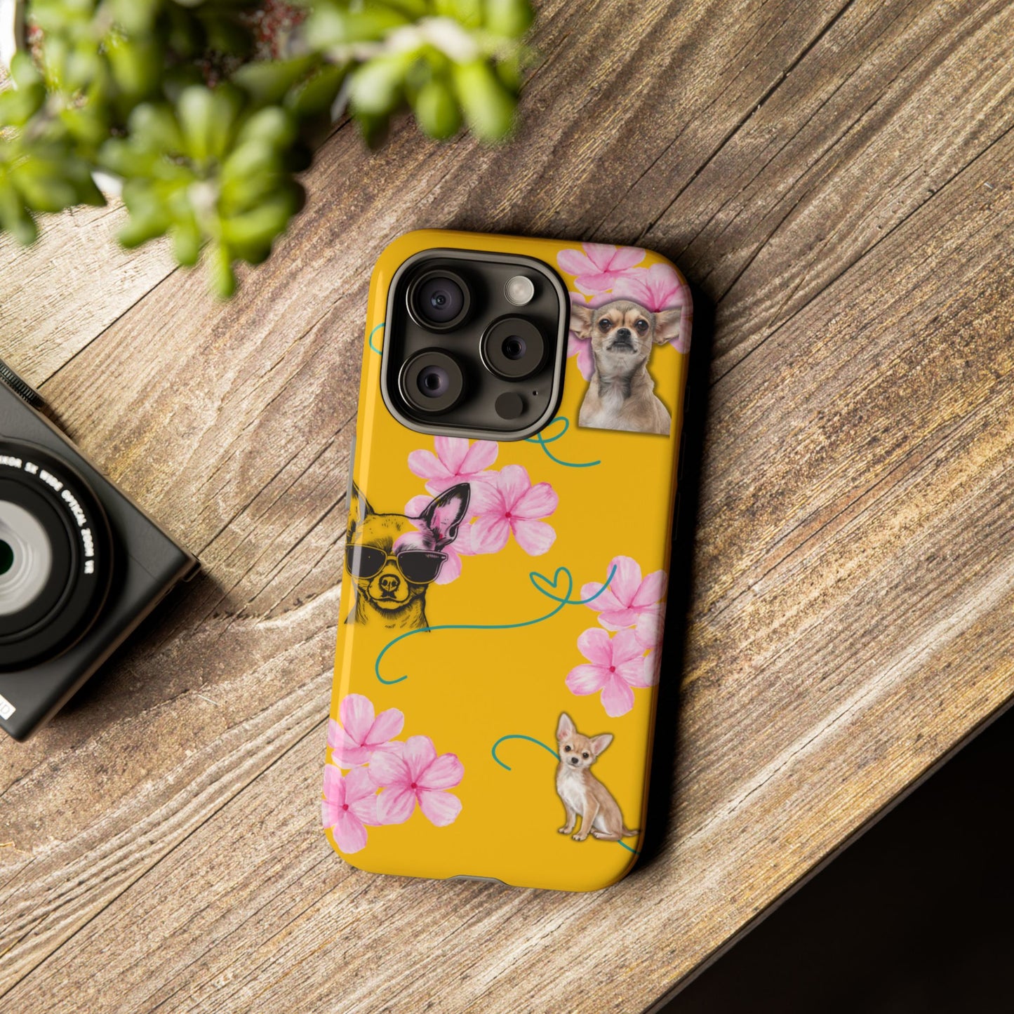 Chihuahua Phone Case with Floral Design – Cute Dog Lover Gift, Protective & Stylish Cover