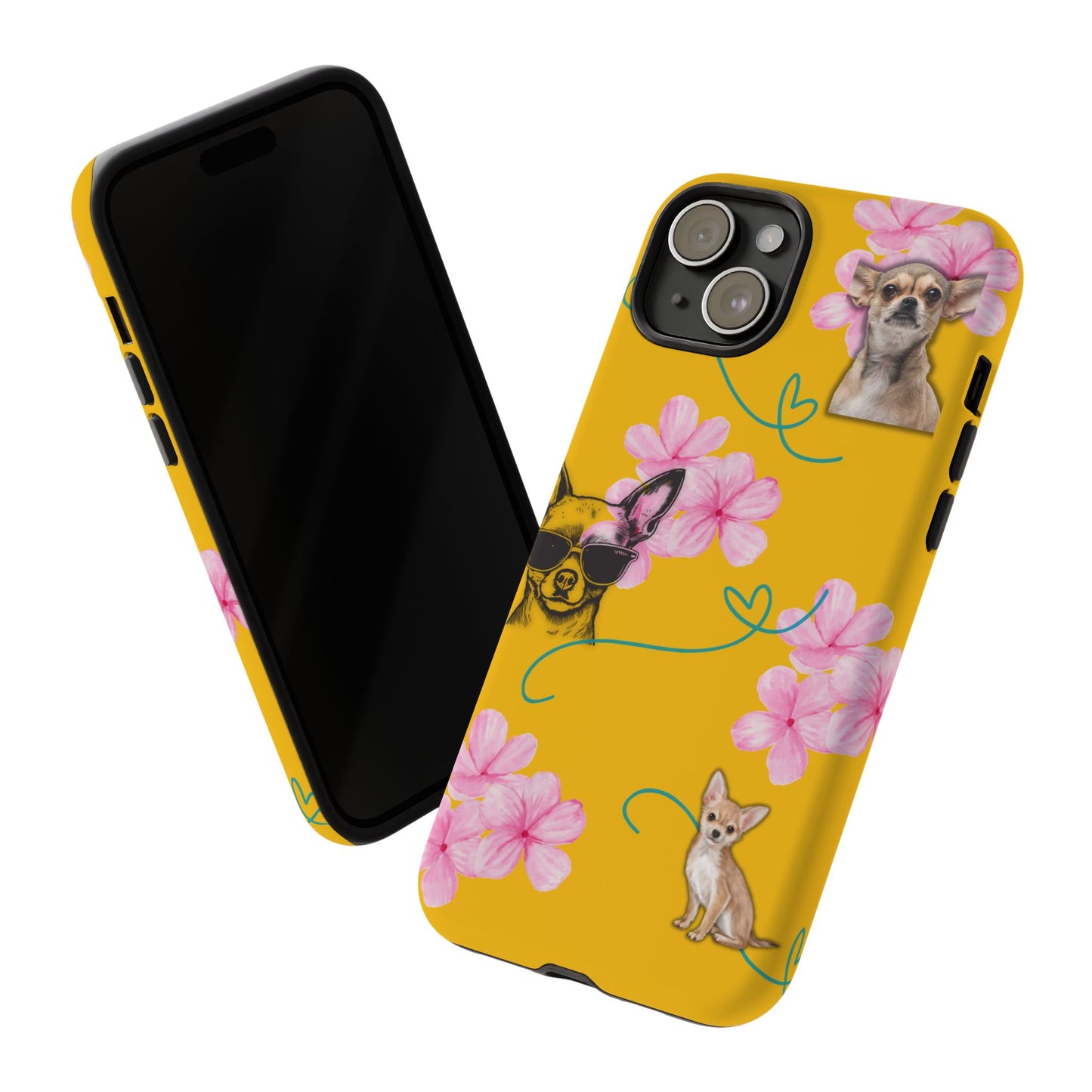 Chihuahua Phone Case with Floral Design – Cute Dog Lover Gift, Protective & Stylish Cover