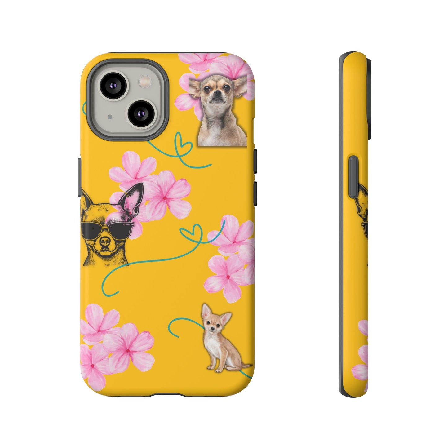 Chihuahua Phone Case with Floral Design – Cute Dog Lover Gift, Protective & Stylish Cover