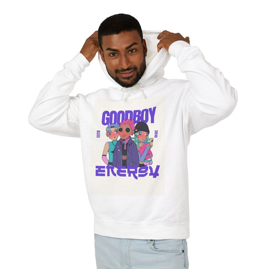 Unisex Lightweight Hooded Sweatshirt with Goodboy Energy Design, Casual Wear, Streetwear, Gift for Him/Her, Layering Piece