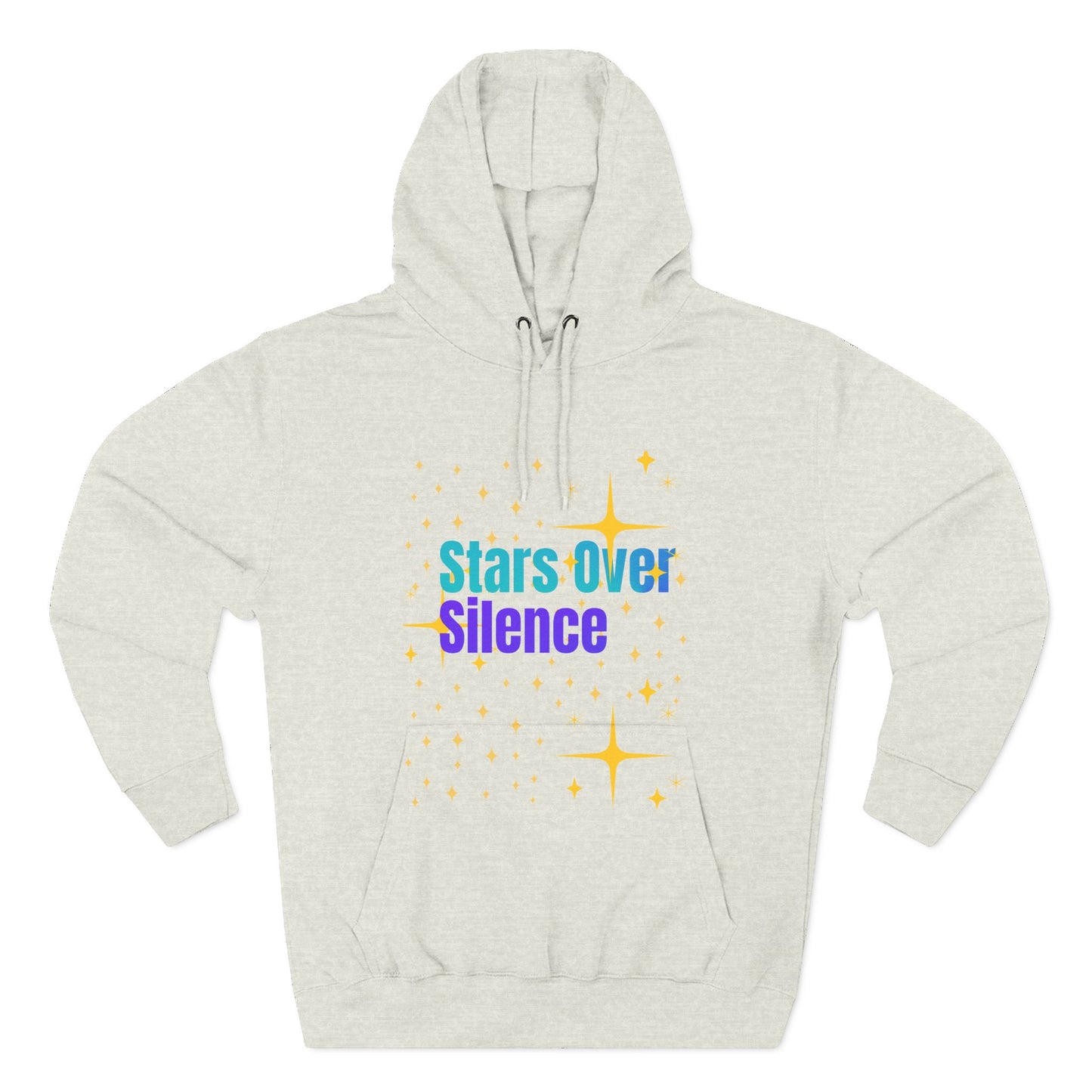 Cosmic Fleece Hoodie – ‘Stars Over Silence’, UFO & Space Lover Gift