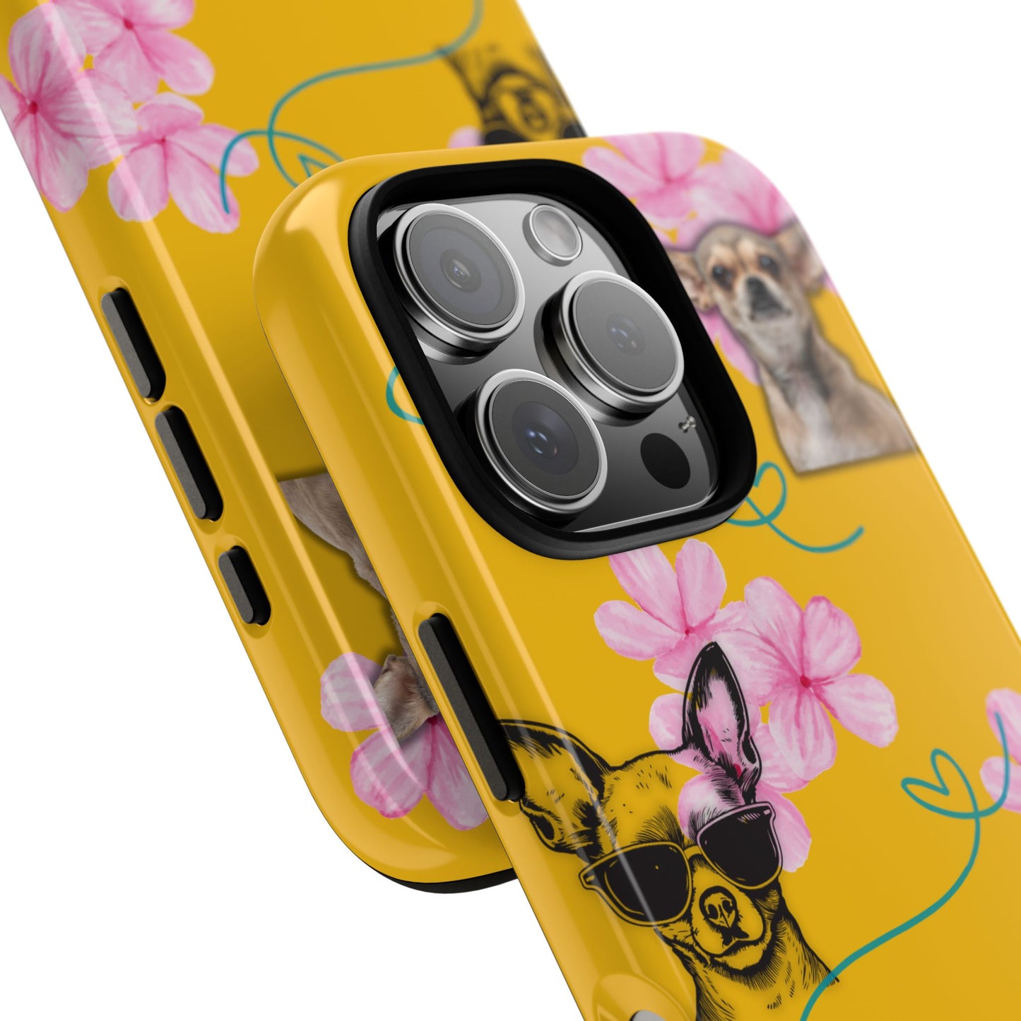 Chihuahua Phone Case with Floral Design – Cute Dog Lover Gift, Protective & Stylish Cover