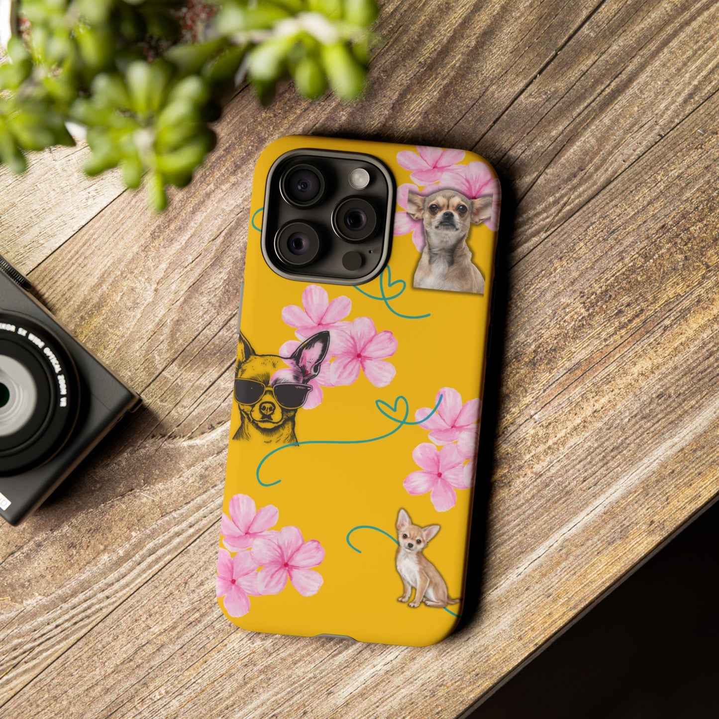 Chihuahua Phone Case with Floral Design – Cute Dog Lover Gift, Protective & Stylish Cover