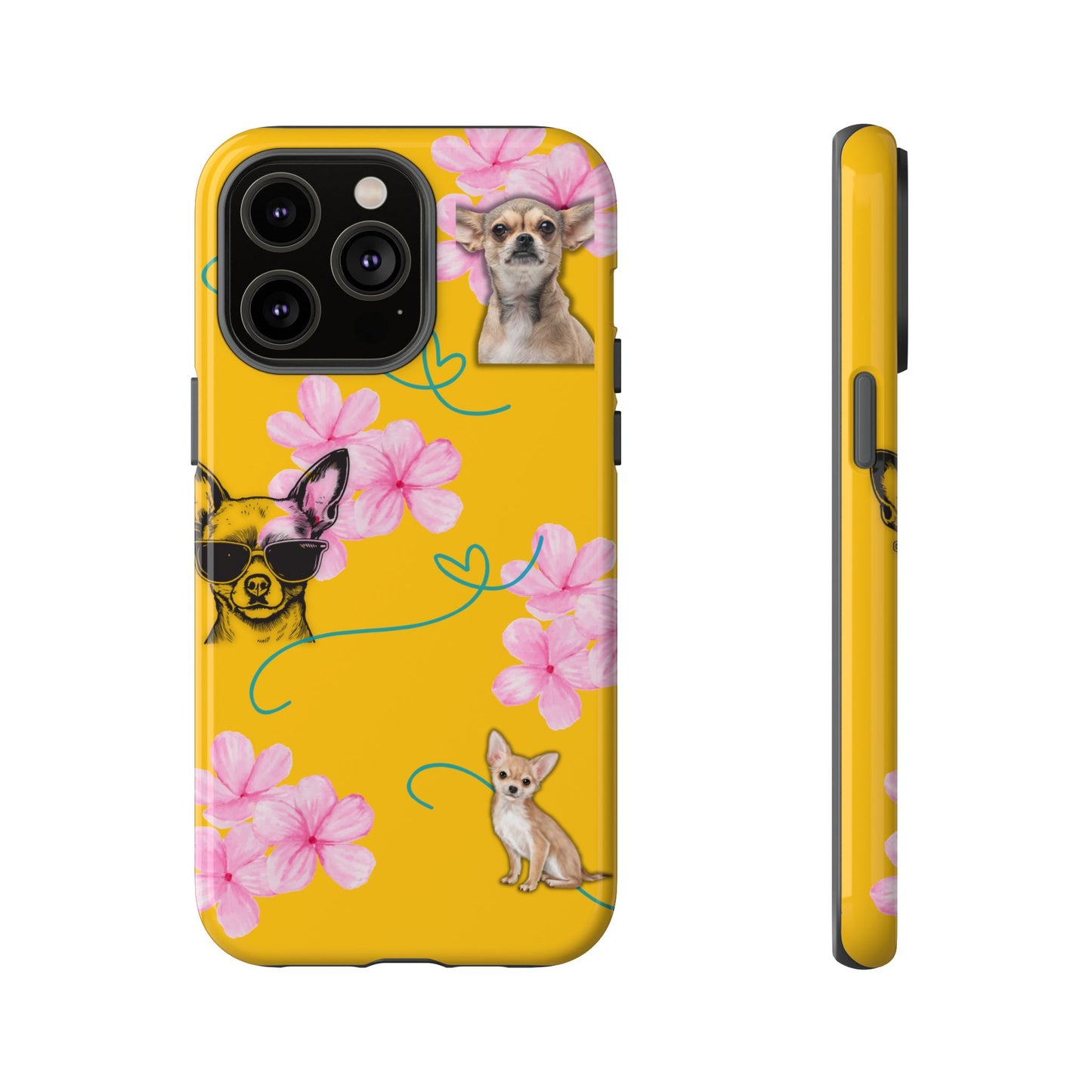 Chihuahua Phone Case with Floral Design – Cute Dog Lover Gift, Protective & Stylish Cover