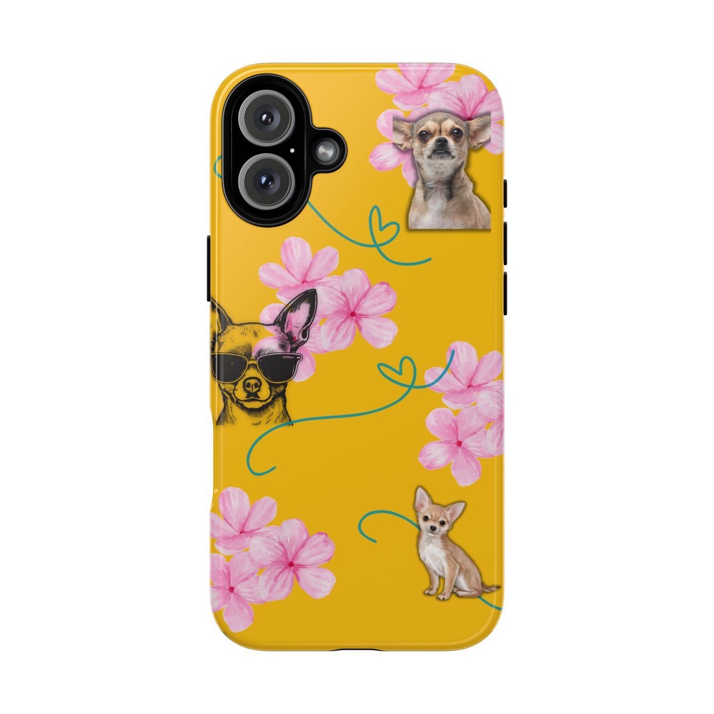 Chihuahua Phone Case with Floral Design – Cute Dog Lover Gift, Protective & Stylish Cover