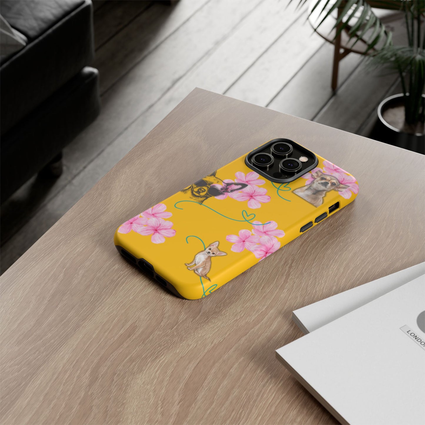 Chihuahua Phone Case with Floral Design – Cute Dog Lover Gift, Protective & Stylish Cover