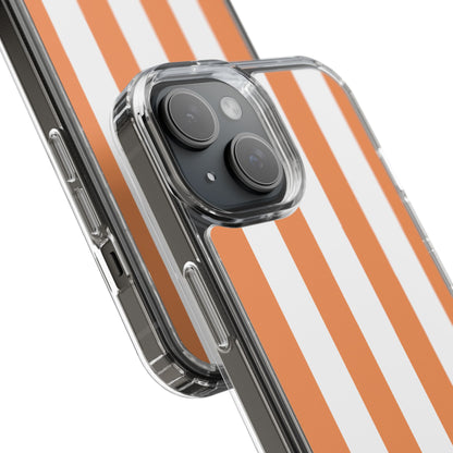 "Orange Striped Clear Phone Case – Summer Vibes & Trendy Tech Gift"