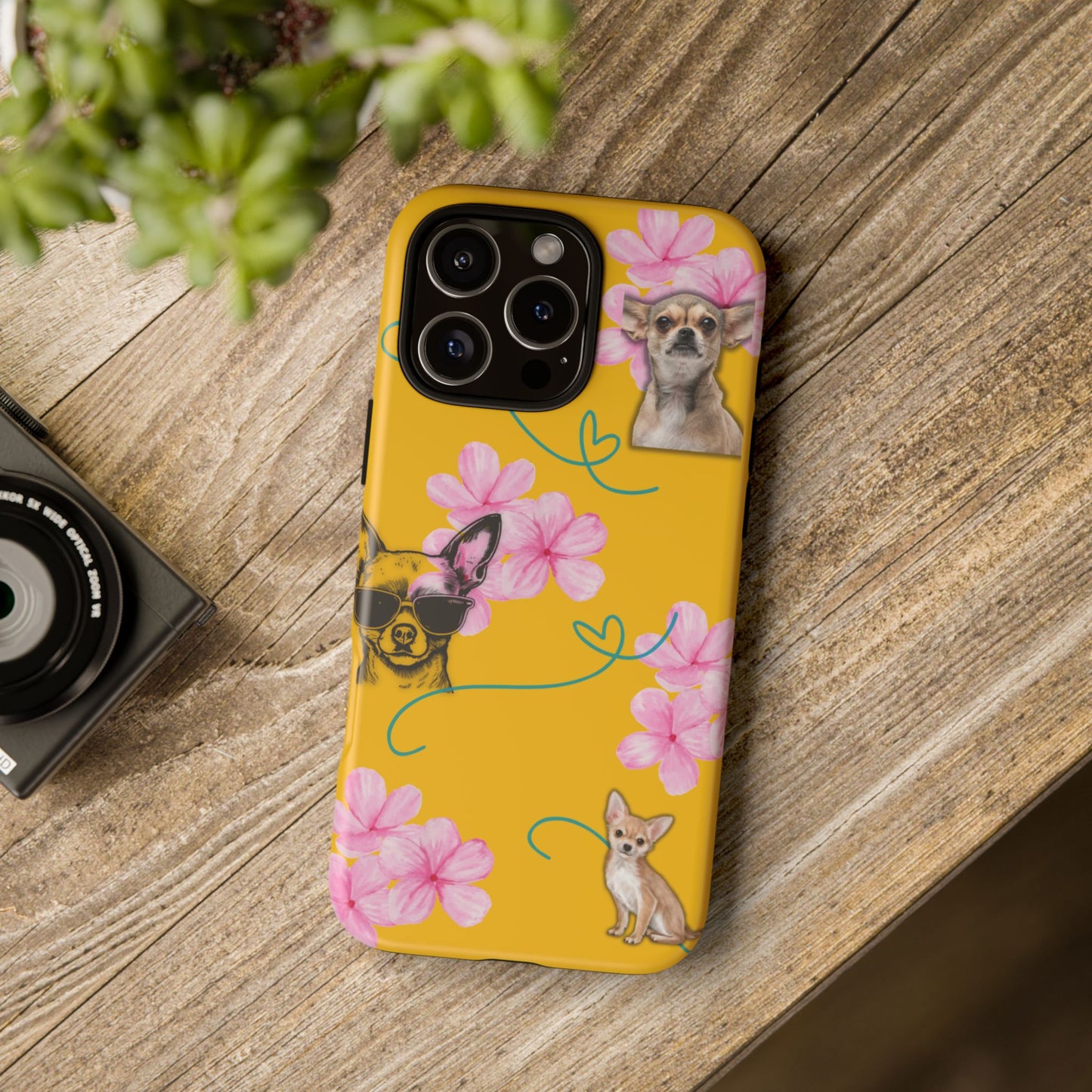 Chihuahua Phone Case with Floral Design – Cute Dog Lover Gift, Protective & Stylish Cover