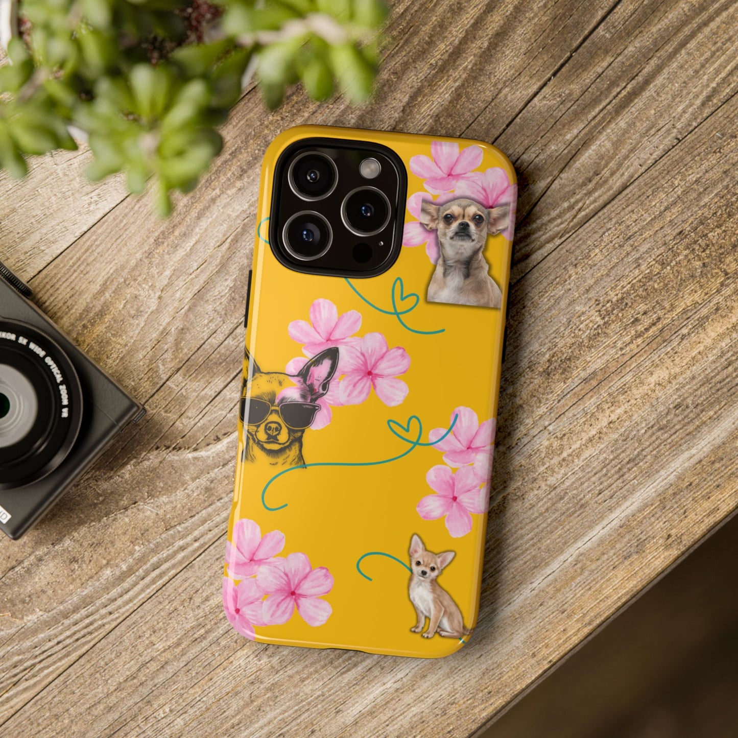 Chihuahua Phone Case with Floral Design – Cute Dog Lover Gift, Protective & Stylish Cover