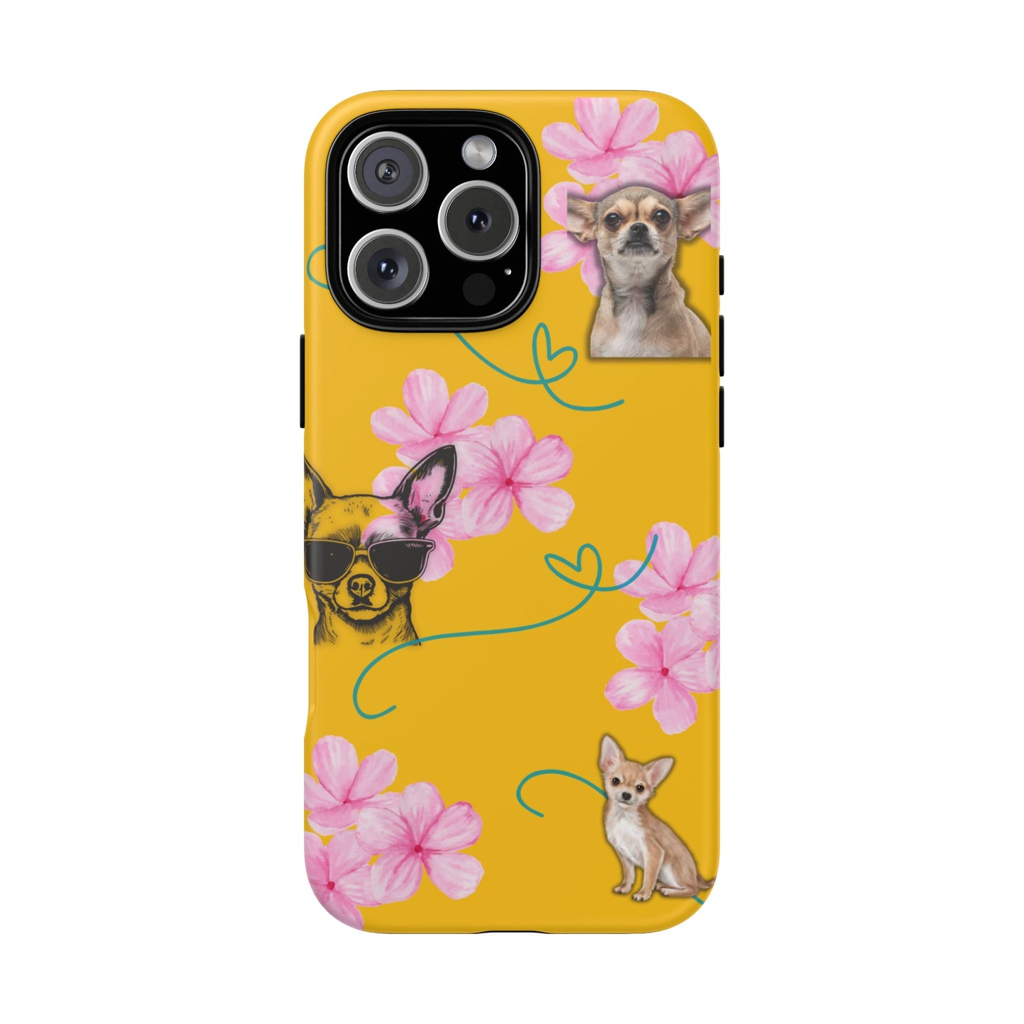 Chihuahua Phone Case with Floral Design – Cute Dog Lover Gift, Protective & Stylish Cover