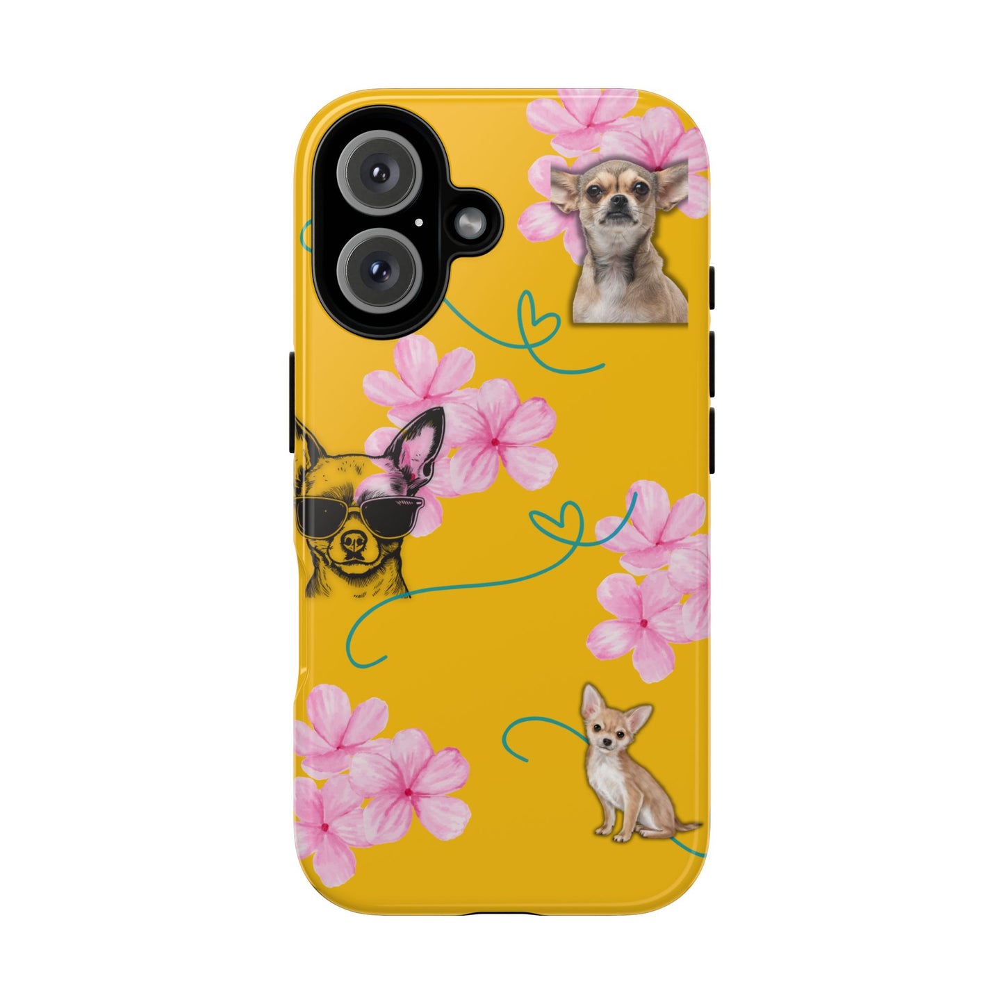 Chihuahua Phone Case with Floral Design – Cute Dog Lover Gift, Protective & Stylish Cover