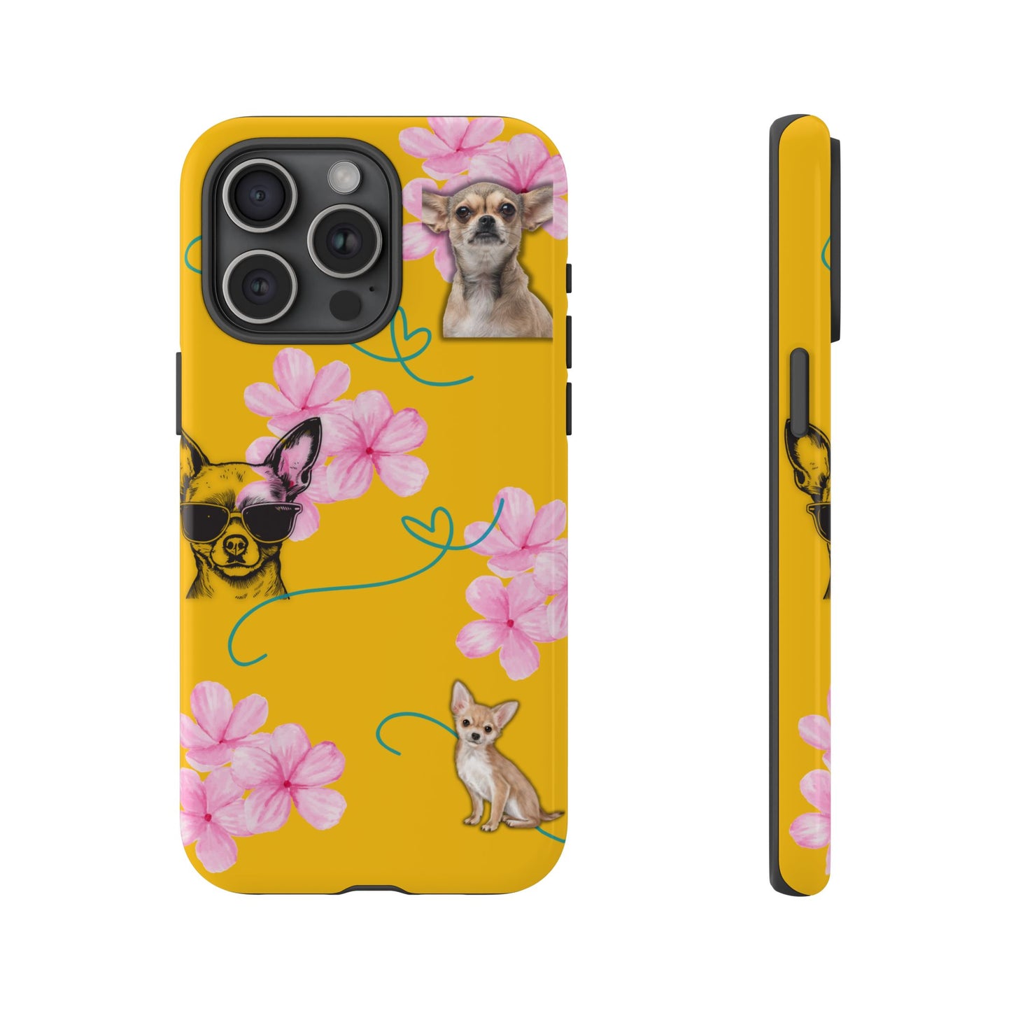 Chihuahua Phone Case with Floral Design – Cute Dog Lover Gift, Protective & Stylish Cover