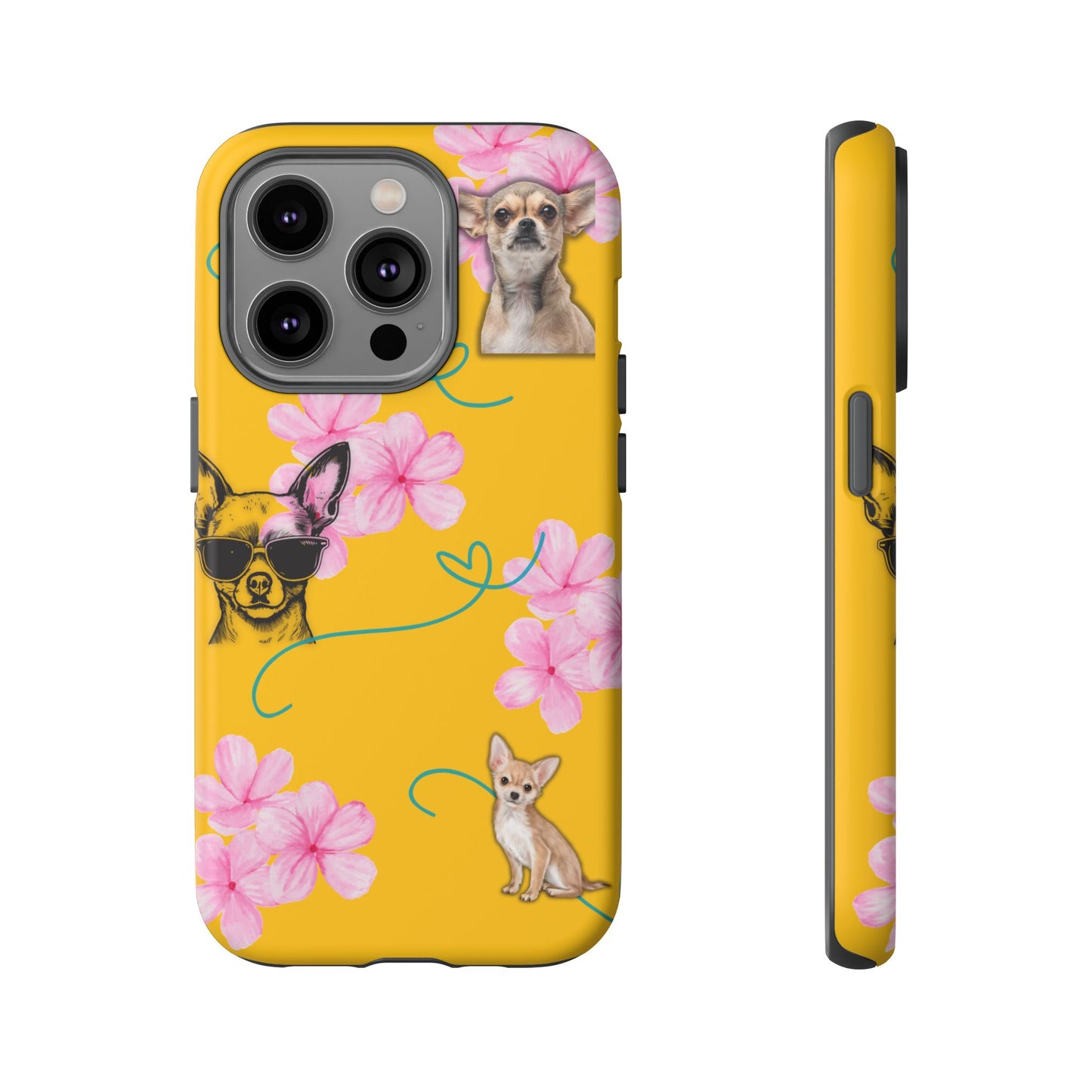 Chihuahua Phone Case with Floral Design – Cute Dog Lover Gift, Protective & Stylish Cover