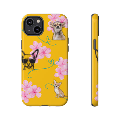 Chihuahua Phone Case with Floral Design – Cute Dog Lover Gift, Protective & Stylish Cover