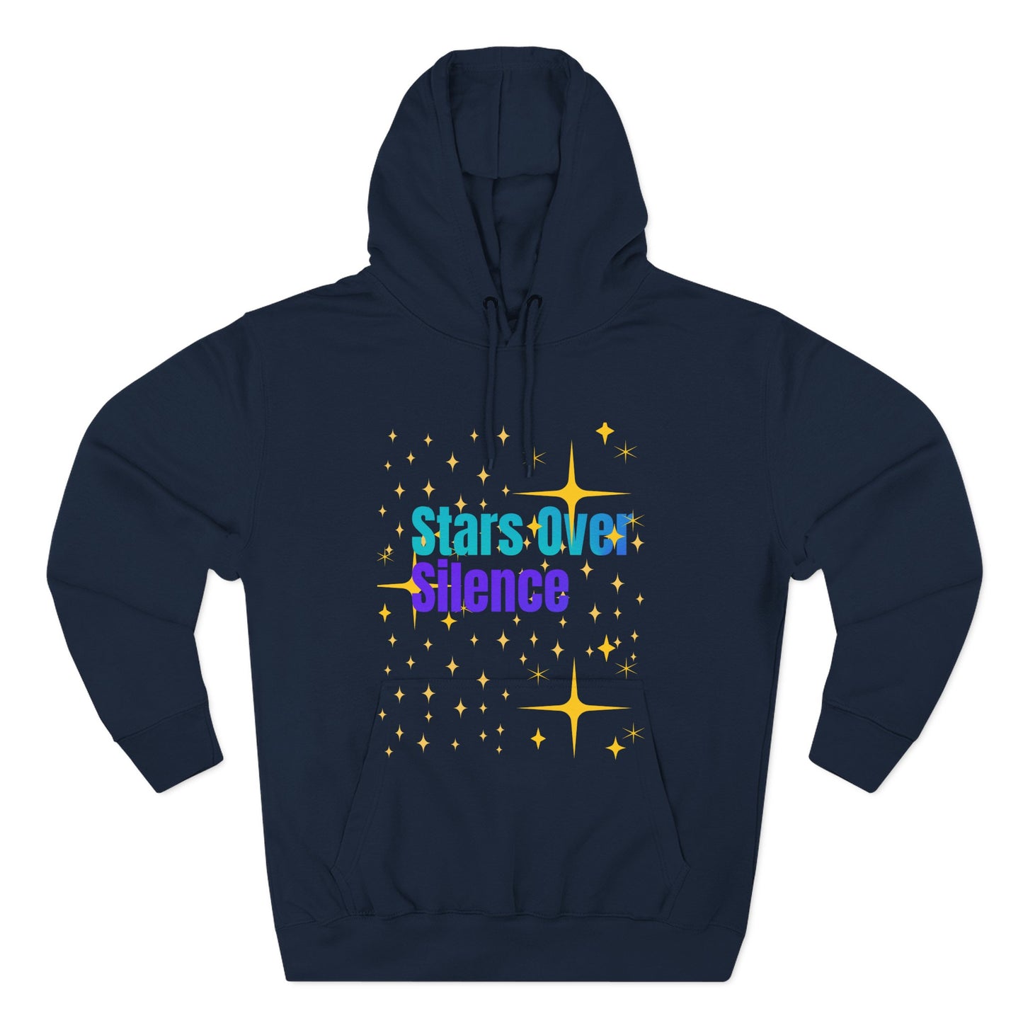Cosmic Fleece Hoodie – ‘Stars Over Silence’, UFO & Space Lover Gift