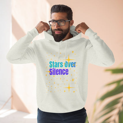 Cosmic Fleece Hoodie – ‘Stars Over Silence’, UFO & Space Lover Gift