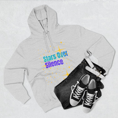 Cosmic Fleece Hoodie – ‘Stars Over Silence’, UFO & Space Lover Gift