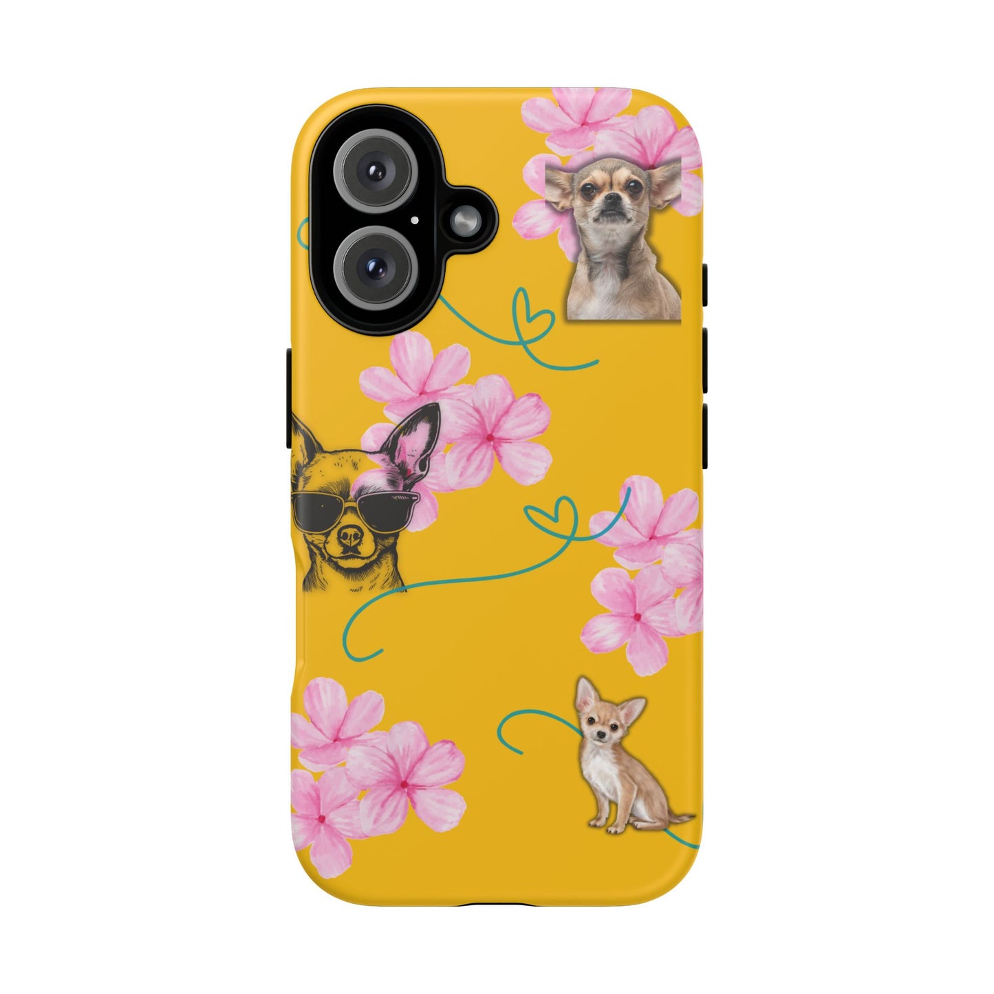 Chihuahua Phone Case with Floral Design – Cute Dog Lover Gift, Protective & Stylish Cover