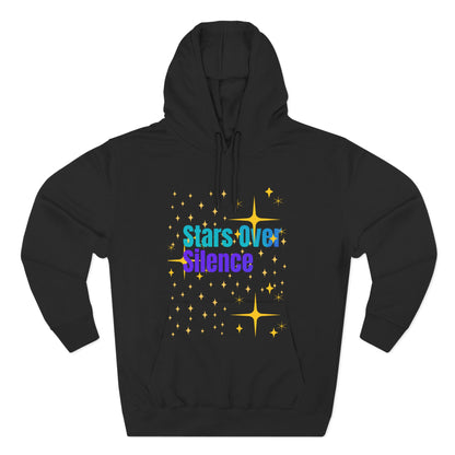 Cosmic Fleece Hoodie – ‘Stars Over Silence’, UFO & Space Lover Gift