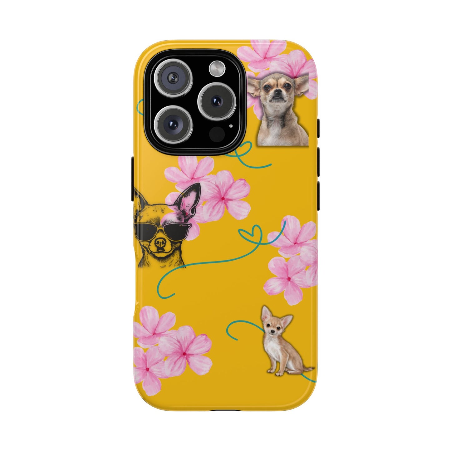 Chihuahua Phone Case with Floral Design – Cute Dog Lover Gift, Protective & Stylish Cover