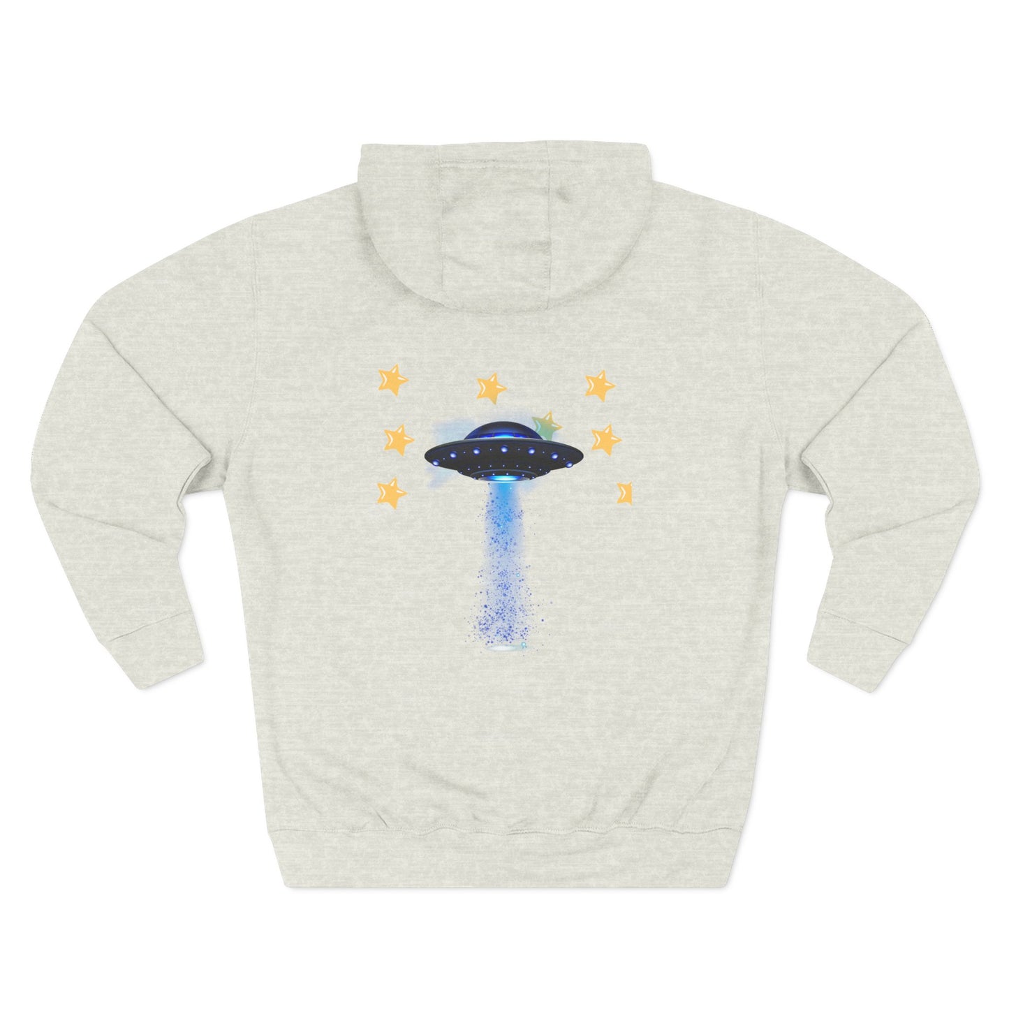 Cosmic Fleece Hoodie – ‘Stars Over Silence’, UFO & Space Lover Gift