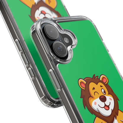 "Cute Lion Clear Phone Case – Fun Cartoon Tech Gift for Kids & Animal Lovers"