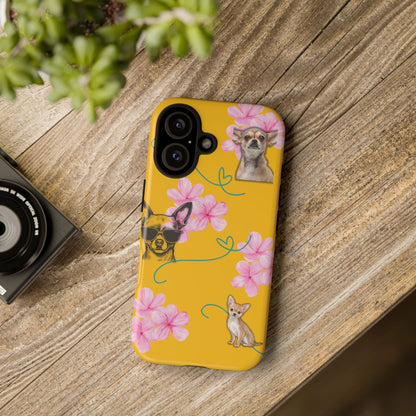 Chihuahua Phone Case with Floral Design – Cute Dog Lover Gift, Protective & Stylish Cover