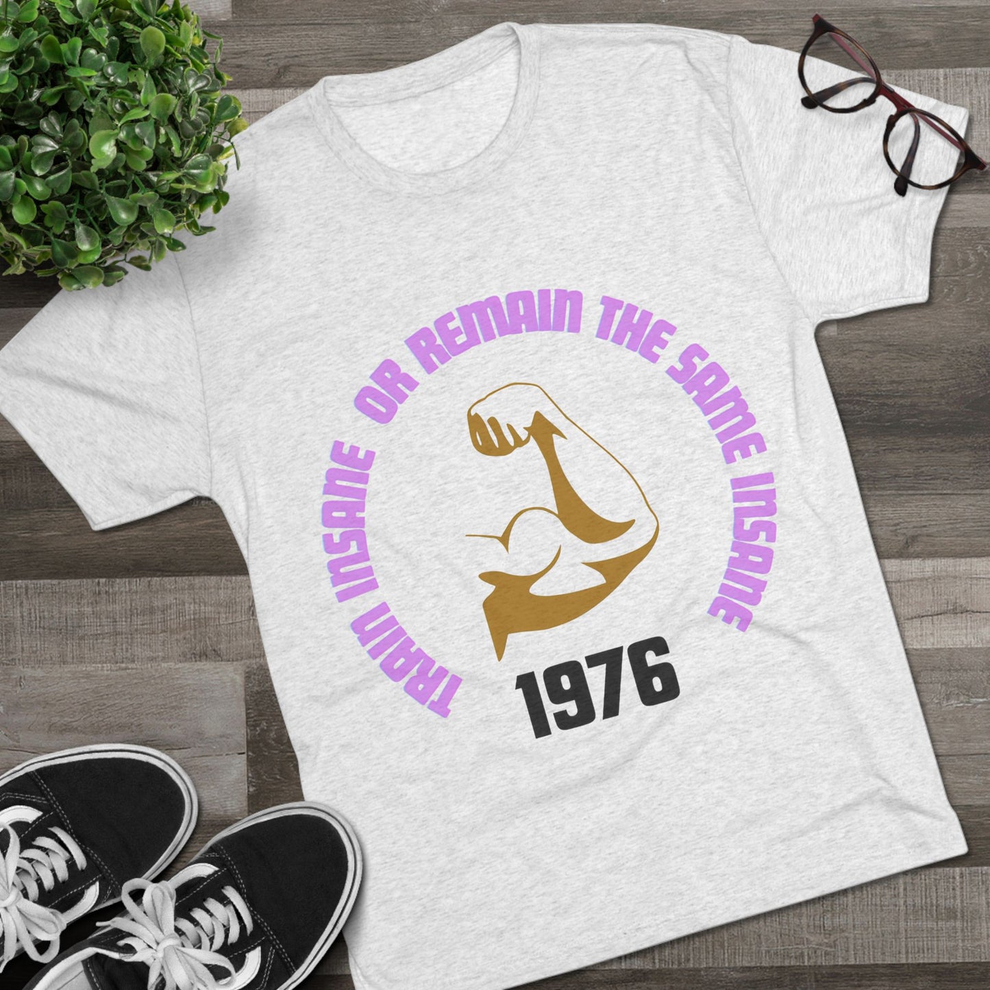Inspirational Fitness Crew Tee | Train Insane Gym Shirt | Workout & Motivational Gift