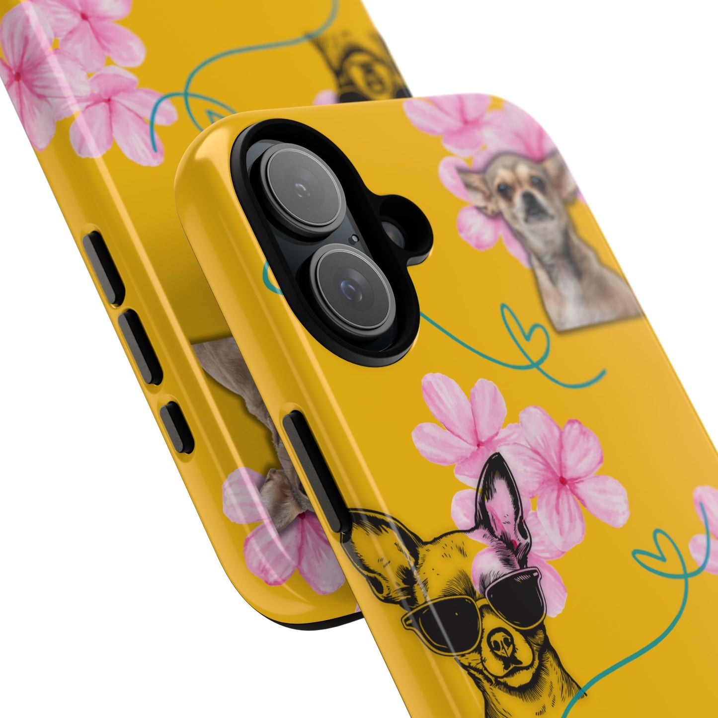 Chihuahua Phone Case with Floral Design – Cute Dog Lover Gift, Protective & Stylish Cover