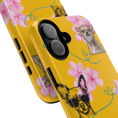 Chihuahua Phone Case with Floral Design – Cute Dog Lover Gift, Protective & Stylish Cover
