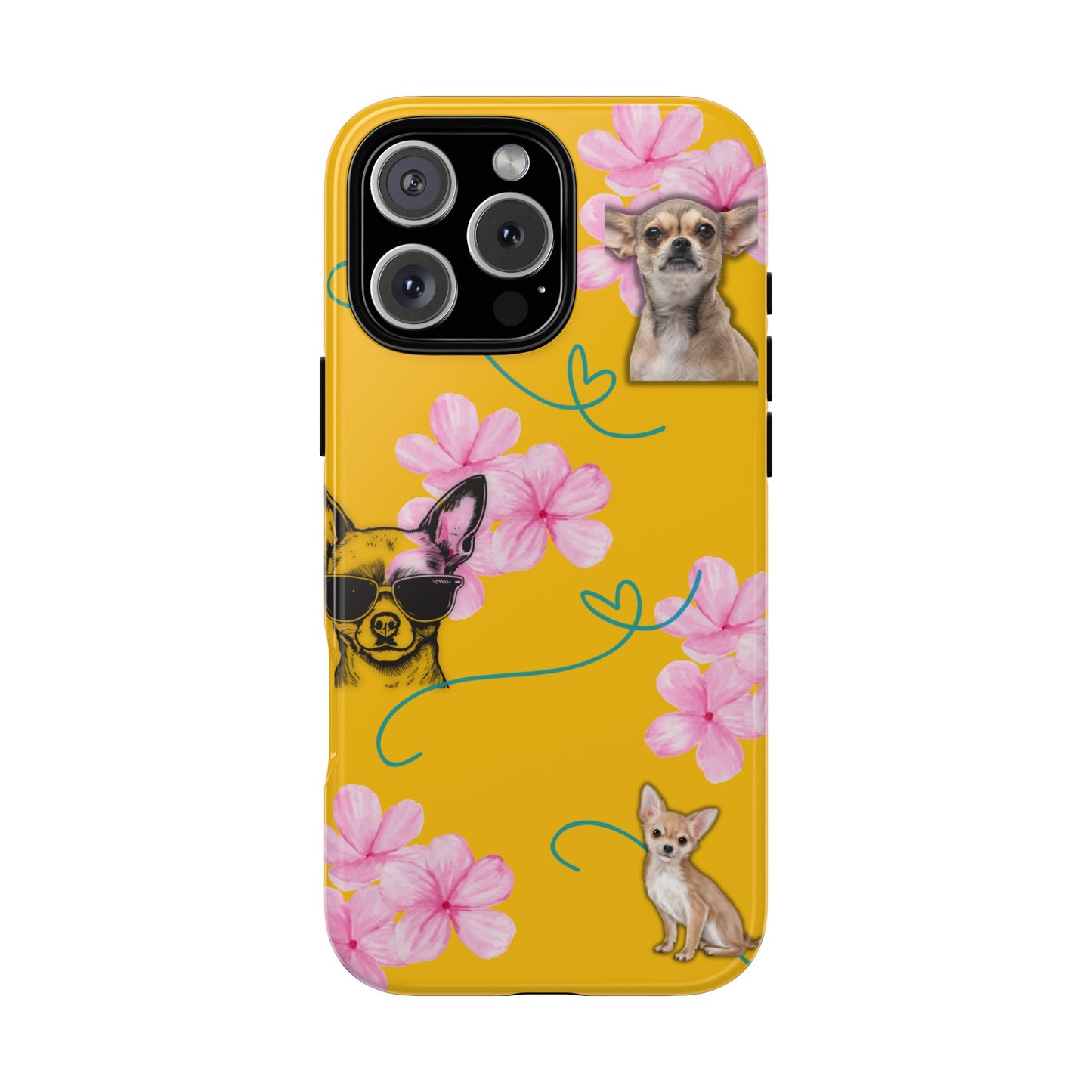 Chihuahua Phone Case with Floral Design – Cute Dog Lover Gift, Protective & Stylish Cover