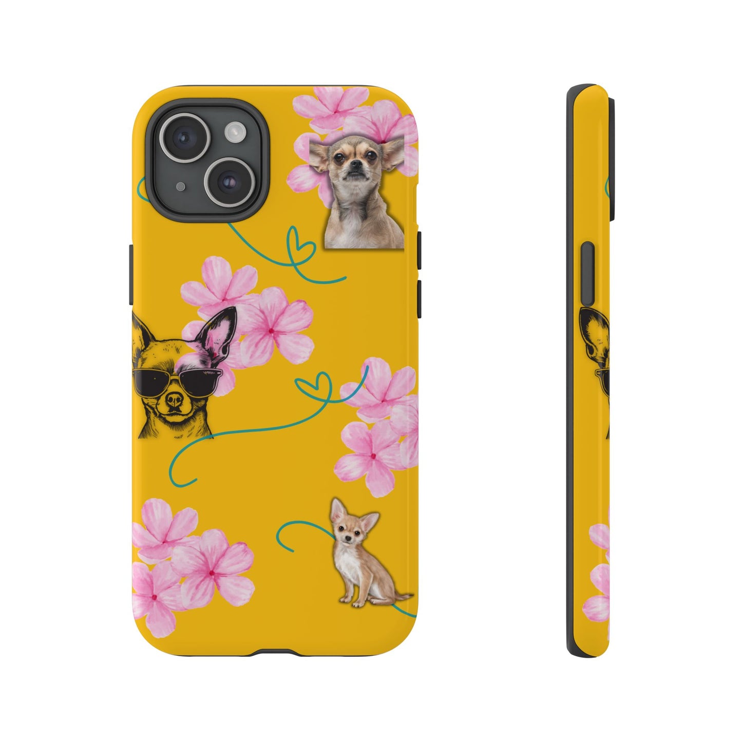 Chihuahua Phone Case with Floral Design – Cute Dog Lover Gift, Protective & Stylish Cover